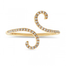 0.13ct 14k Yellow Gold Diamond Lady's Ring Size 7