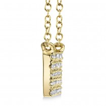 Diamond Pave Horizontal Bar Necklace 14k Yellow Gold (0.25ct)