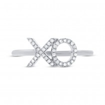 0.09ct 14k White Gold Diamond ''XO'' Ring