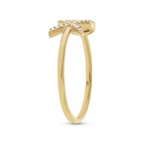0.09ct 14k Yellow Gold Diamond ''XO'' Ring