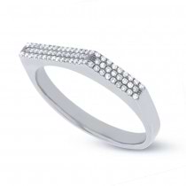 0.15ct 14k White Gold Diamond Pave Lady's Ring