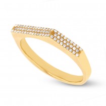 0.15ct 14k Yellow Gold Diamond Pave Lady's Ring