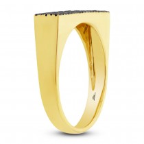 0.30ct 14k Yellow Gold Black Diamond Pave Lady's Ring Size 9