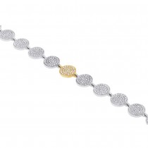 1.33ct 14k Two-tone Rose Gold Diamond Pave Circle Bracelet