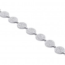 1.33ct 14k White Gold Diamond Pave Circle Bracelet
