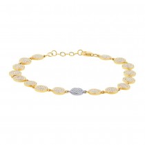 1.33ct 14k Two-tone Gold Diamond Pave Circle Bracelet