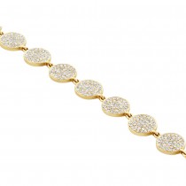 1.33ct 14k Yellow Gold Diamond Pave Circle Bracelet