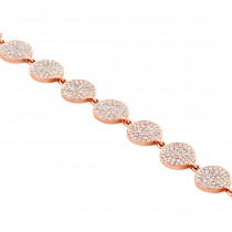 1.33ct 14k Rose Gold Diamond Pave Circle Bracelet