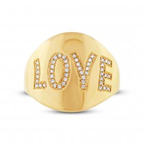0.14ct 14k Yellow Gold Diamond ''Love'' Ring