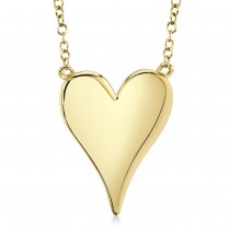 Diamond Pave Heart Pendant Necklace 14k Yellow Gold (0.21ct)