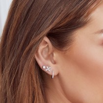 Diamond Flower Stud Earrings 14k White Gold (0.16ct)