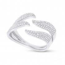 0.50ct 14k White Gold Diamond Pave Lady's Ring Size 9