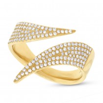 0.42ct 14k Yellow Gold Diamond Pave Lady's Ring