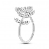 0.36ct 14k White Gold Diamond Leaf Lady's Ring