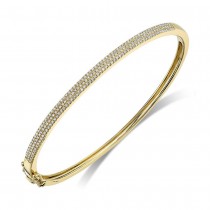 Diamond Pave Bangle Bracelet 14k Yellow Gold (0.52ct)