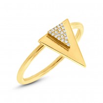0.05ct 14k Yellow Gold Diamond Triangle Ring