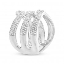 0.86ct 14k White Gold Diamond Pave Lady's Ring