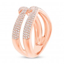 0.59ct 14k Rose Gold Diamond Pave Lady's Ring