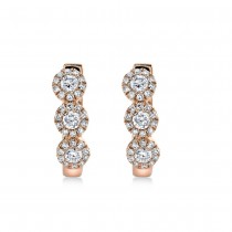 Diamond Halo Style Huggie Earrings 14k Rose Gold (0.37ct)