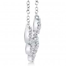 Graduated Diamond Halo Style Necklace 14k White Gold (0.32ct)