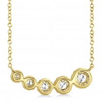 Graduated Diamond Halo Style Necklace 14k Yellow Gold (0.32ct)