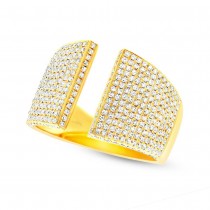 0.92ct 14k Yellow Gold Diamond Pave Lady's Ring