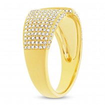 0.60ct 14k Yellow Gold Diamond Pave Lady's Ring