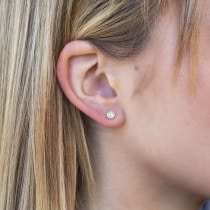 Diamond Halo Style Stud Earrings in 14k White Gold (0.24ct)