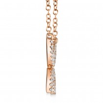 Diamond Pave Flower Pendant Necklace 14k Rose Gold (0.20ct)