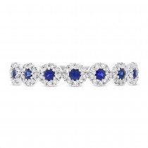 0.16ct Diamond & 0.20ct Blue Sapphire 14k White Gold Lady's Ring