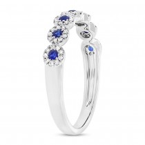 0.16ct Diamond & 0.20ct Blue Sapphire 14k White Gold Lady's Ring