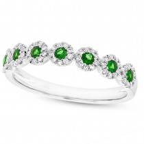 0.16ct Diamond & 0.22ct Green Garnet 14k White Gold Lady's Ring