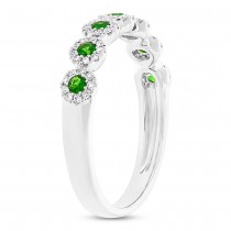 0.16ct Diamond & 0.22ct Green Garnet 14k White Gold Lady's Ring
