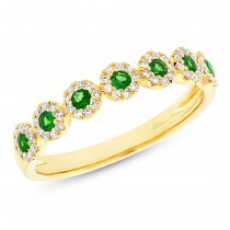 0.16ct Diamond & 0.22ct Green Garnet 14k Yellow Gold Lady's Ring