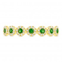 0.16ct Diamond & 0.22ct Green Garnet 14k Yellow Gold Lady's Ring