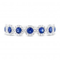 0.26ct Diamond & 0.70ct Blue Sapphire 14k White Gold Lady's Ring