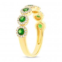 0.26ct Diamond & 0.65ct Green Garnet 14k Yellow Gold Lady's Ring