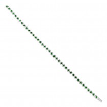 1.22ct Diamond & 1.97ct Green Garnet 14k White Gold Lady's Bracelet