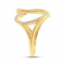 0.21ct 14k Yellow Gold Diamond Hearts Ring