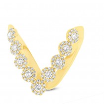 0.58ct 14k Yellow Gold Diamond ''V'' Lady's Ring