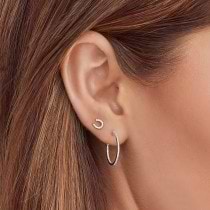 Diamond Horseshoe Stud Earrings 14k White Gold (0.06ct)