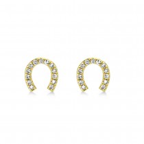 Diamond Horseshoe Stud Earrings 14k Yellow Gold (0.06ct) - AZ15812