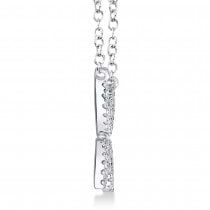 Diamond Pave Flower Pendant Necklace 14k White Gold (0.20ct)