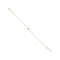 Diamond Pave Circle Link Bracelet 14k Yellow Gold (0.05ct)