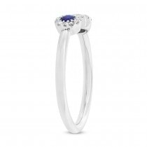 0.07ct Diamond & 0.16ct Blue Sapphire 14k White Gold Lady's Ring