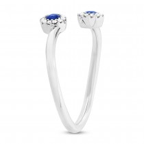 0.07ct Diamond & 0.20ct Blue Sapphire 14k White Gold Lady's Ring
