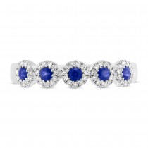 0.16ct Diamond & 0.31ct Blue Sapphire 14k White Gold Lady's Ring