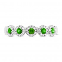 0.16ct Diamond & 0.30ct Green Garnet 14k White Gold Lady's Ring