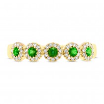 0.16ct Diamond & 0.30ct Green Garnet 14k Yellow Gold Lady's Ring