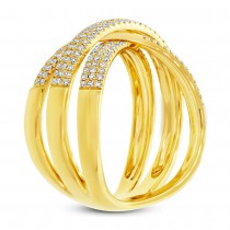 0.60ct 14k Yellow Gold Diamond Pave Bridge Ring